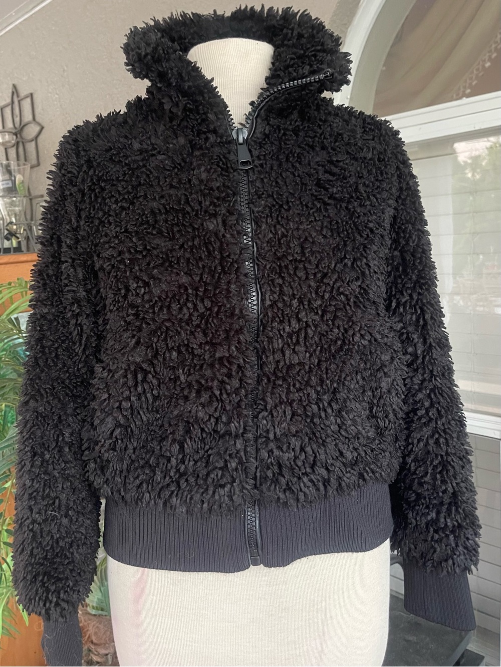 Zara Black Sherpa Zip Jacket for Kids